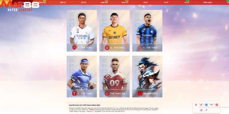 Thể thao May88 đa dạng kèo cược